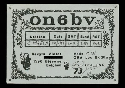 1 x QSL Card Radio Belgium ON6BV 1984 Bievene ≠ A227 - Image 1 of 2