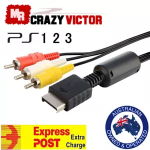TV AV RCA Audio & Video Cable for SONY Playstation 1 2 3 PS1 PS2 PS3 Lead Cord - Picture 1 of 4
