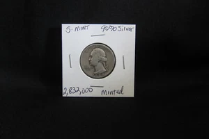 1938-S 90% Silver Washington Quarter Dollar Coin - Picture 1 of 2