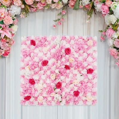 Paneles de pared de flores de hortensia rosa artificial de 1 m exhibición de ramo de boda nuevos Foto 1 de 4