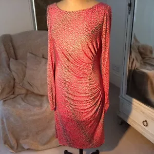 L K BENNETT ELEGANT & SEXY PURE SILK JERSEY ANIMAL PRINT DRESS "M" - Picture 1 of 9