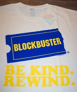 Vintage Style BLOCKBUSTER VIDEO Be Kind Rewind T-Shirt MENS SMALL NEW w/ TAG - Picture 1 of 3
