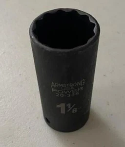 Armstrong 20-336D 1/2" Drive 1-1/8" Deep Socket 12pt. USA - Picture 1 of 1