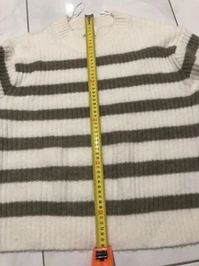 H&M Striped Knit Cream N Coffee Stripes Size M - Picture 1 of 5