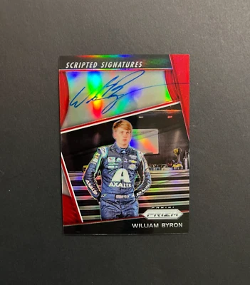 2018 Panini Prizm William Byron #SS-WB Scripted Signatures Red /35 Rookie Auto - Image 1 of 3