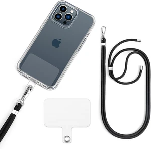 Black Universal Cell Phone Lanyard with Adjustable Strap - Phone Necklace Comfor - Picture 1 of 8