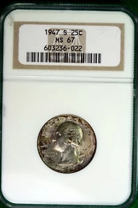 1947 - S NGC MS67 Washington Quarter!! #B9060 - Picture 1 of 2