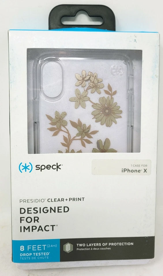 Funda Speck Presidio Estampado Flor para iPhone X - Dorado Melocotón/Claro Foto 1 de 3