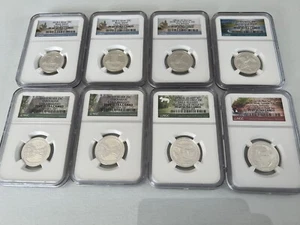 2011,2017,2018-S (8-COINS) SILVER NAT. PARK QUARTERS NGC PF69UC "NGC VALUE $200" - Picture 1 of 4