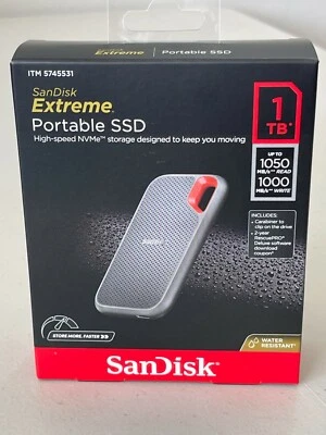 SanDisk NVMe Extreme Portable External Solid State Drive SSD USB 3.2 C 1TB 2TB.. - Image 1 of 4