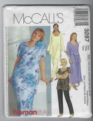 New McCalls 3287 Womens Tops Skirt & Pants PAttern Sz 18W - 24W FF Uncut - Image 1 of 2
