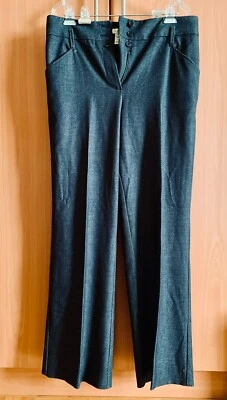 Pantalones para mujer Studio M gris oscuro mezcla poliéster/rayón 4 bolsillos talla 12 Foto 1 de 4