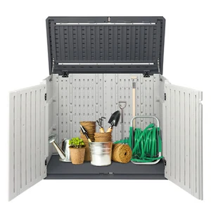 Outdoor Plastic Storage Shed Weather Resistant for Home, Backyard, Garden Tools - Picture 1 of 8