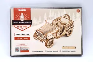 ROKR 3D Madera Hágalo Usted Mismo Modelo 1:18 Puzzle Equipo Mecánico Ejército Coche de Campo - SELLADO - Imagen 1 de 6