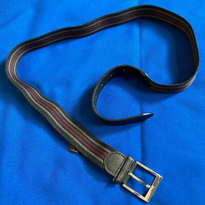 C&A Tela Cinturón Color Plata Hebilla Talla 100 - 110cm(L) 3,5cm (B) Azul Rojo 5 - Imagen 1 de 4