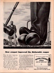 VINTAGE 1945 ROYAL CROWN COLA RC KROCKET DRUCK ANZEIGE - Bild 1 von 1