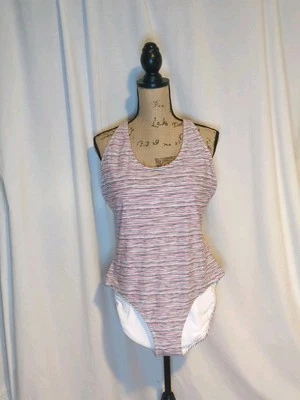 NWT! GAP Striped One Piece Tank Swimsuit Red White & Blue Women's Size XL - Image 1 of 4