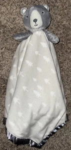 Lovey Cloud Island Gray Bear Security Blanket Large Plush Pine Trees Woodland - Picture 1 of 6