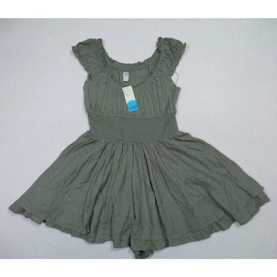 BDG Urban Outfitters Mujer Mameluco Verde Grande Rosie Calado Volantes en Niveles Nuevo con Etiquetas Foto 1 de 4