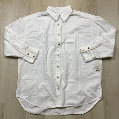 We The Free Cotton Freddie Button Down Mujer’s L Óptico Blanco Basic Academia Foto 1 de 4