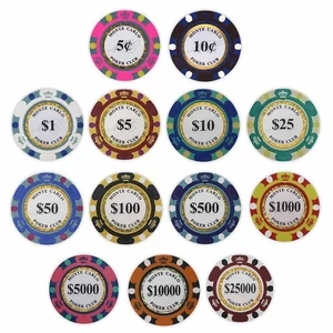 500 Monte Carlo Club Poker Chips - 14 gram - Pick Your Denominations - Picture 1 of 2