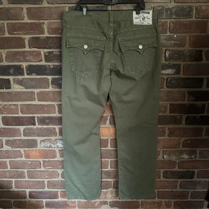 True Religion | Straight Flap Big Green Jeans Sz 38 X 33 -Cheapchicplus - Picture 1 of 6