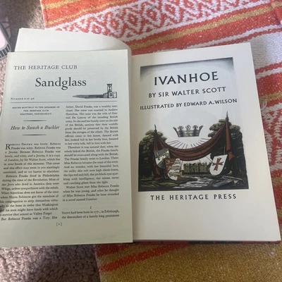 Vintage Heritage Press Ivanhoe 1950 Hardcover Case Walter Scott Edward A. Wilson - Image 1 of 4