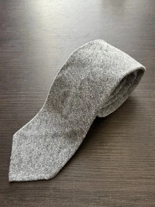 RARE CONRAD WU NEW YORK GREY RAW SILK TIE Self Tip Dot Neat - Picture 1 of 4