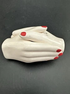 Vintage Unique Manicured Little Salt and Pepper Shakers Shaking Hands - Picture 1 of 10