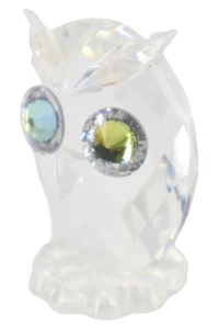 SWAROVSKI Figurine Decorativa Donna Trasparente Gufo Vetro Elegante - Foto 1 di 5