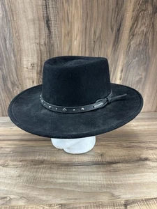 "STETSON" Black Hawk knautschbar Herren Größe Large 100 % Wolle Hut Hergestellt in den USA - Bild 1 von 11