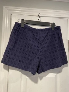 NWT Polo Ralph Lauren Girls Size 16 Navy Blue Lined Cotton Eyelet Lull On Shorts - Picture 1 of 10