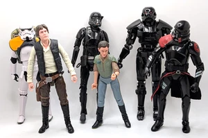 6 Star Wars Black Action Figuren Han Leia Sandtrooper Purge Death & Dark Trooper - Bild 1 von 13