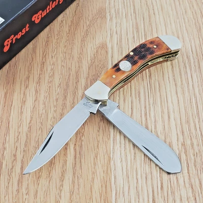 Frost Cutlery Little Saddlehorn 口袋刀 不锈钢刀片 骨柄 — 第 1/4 张图片