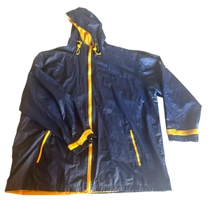 Chaqueta impermeable con capucha azul marino y amarillo XL de David Taylor para hombre - Imagen 1 de 24