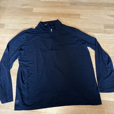 Travis Mathew Sweater Mens 2XL Long Sleeve Pullover 1/2 Zip Golf Black Stretch - Image 1 of 4