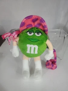 Vintage M&M's 2003 Plush GREEN M&M With Pink and Purple Easter Hat And Basket - Picture 1 of 9