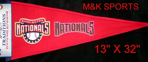 WASHINGTON NATIONALS TRADITIONS  WOOL EMBROIDERED PENNANT NEW NWT FREE SHIPPING Cover