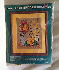 NIP Vintage Crewel Creative Stitchery Kit 2111 Country Corner 8"10" Frame NOS - Picture 1 of 3