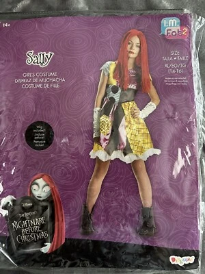 Disfarce Nightmare Before Christmas Tween Girl Sally Fantasia com Peruca 14/16 - GG - Imagem 1 de 4