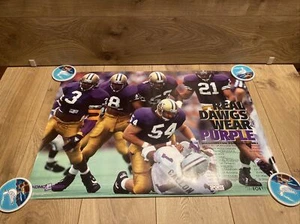 1992 WASHIGTON HUSKIES REAL DAWGS WEAR PURPLE SCHEDULE POSTER 27” X 19” - Picture 1 of 11