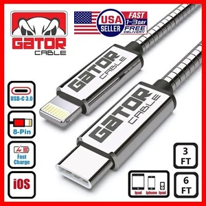 USB-C Fast Charger Cable PD 20W For iPhone 7 8 X 11 12 13 14 Pro Max Plus Metal - Picture 1 of 39