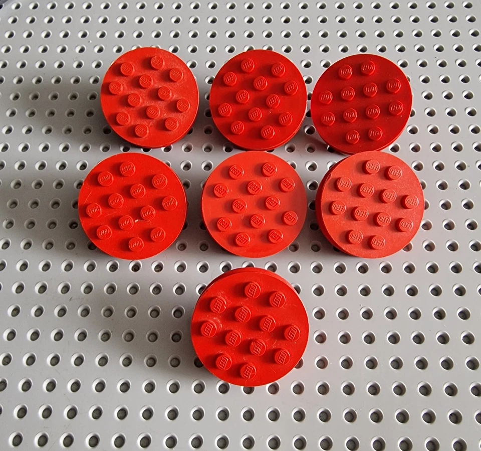 LEGO Reifen Felge 7  Stück rot Red Wheel with Tire Smooth 715c02 715 P89 - Bild 1 von 1