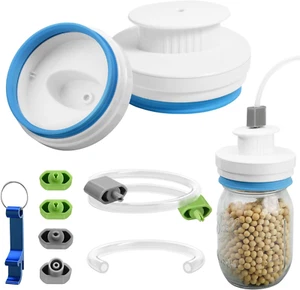 Mason Jar Sealer Kit for FoodSaver, Regular & Wide Mouth with Accessory Hose - Picture 1 of 6