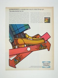 Vintage 1960s Eaton Yale Towne Hydrostatics Print Ad Foot to Petal - Picture 1 of 2