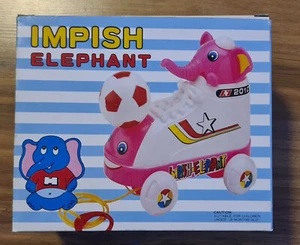 Vintage 80s IMPISH ELEPHANT pull up toy LIH YIN TOYS TAIWAN NOS - Bild 1 von 8