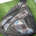 Adidas Sling Backpack Black Geometric Blue/Grey Crossbody Shoulder Strap Logo