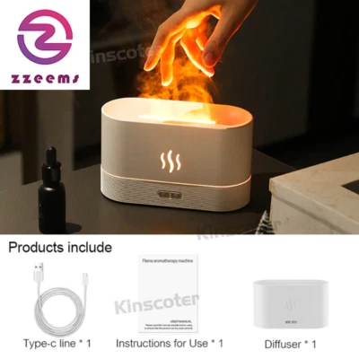 Aroma Air Humidifier Cool Mist Maker Fogger Led Essential Oil Flame Lamp Difusor - Image 1 of 4