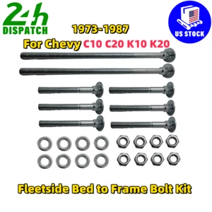 For 1973-1987 Chevy Fleetside Bed to Frame Bolt Kit GMC Pickup C10 C20 K10 K20 - Picture 1 of 8