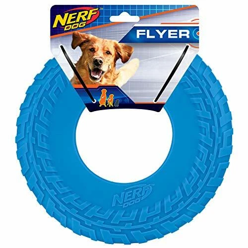 Nerf Dog Rubber Tire Flyer Dog Toy Frisbee Lightweight Durable, Blue - Image 1 of 4